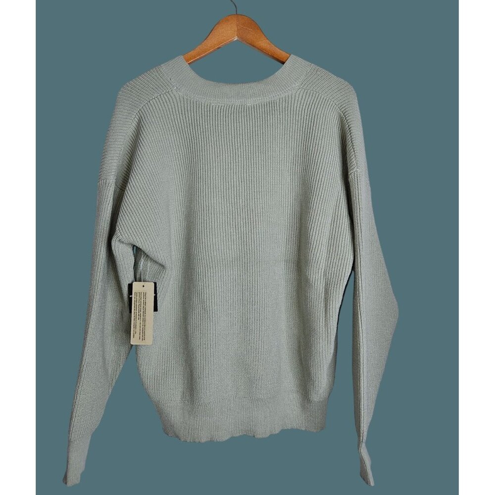 Rd Style Stitch Fix Relaxed V Neck Knit Pullover Sweater Green Women L - Picture 2 of 8